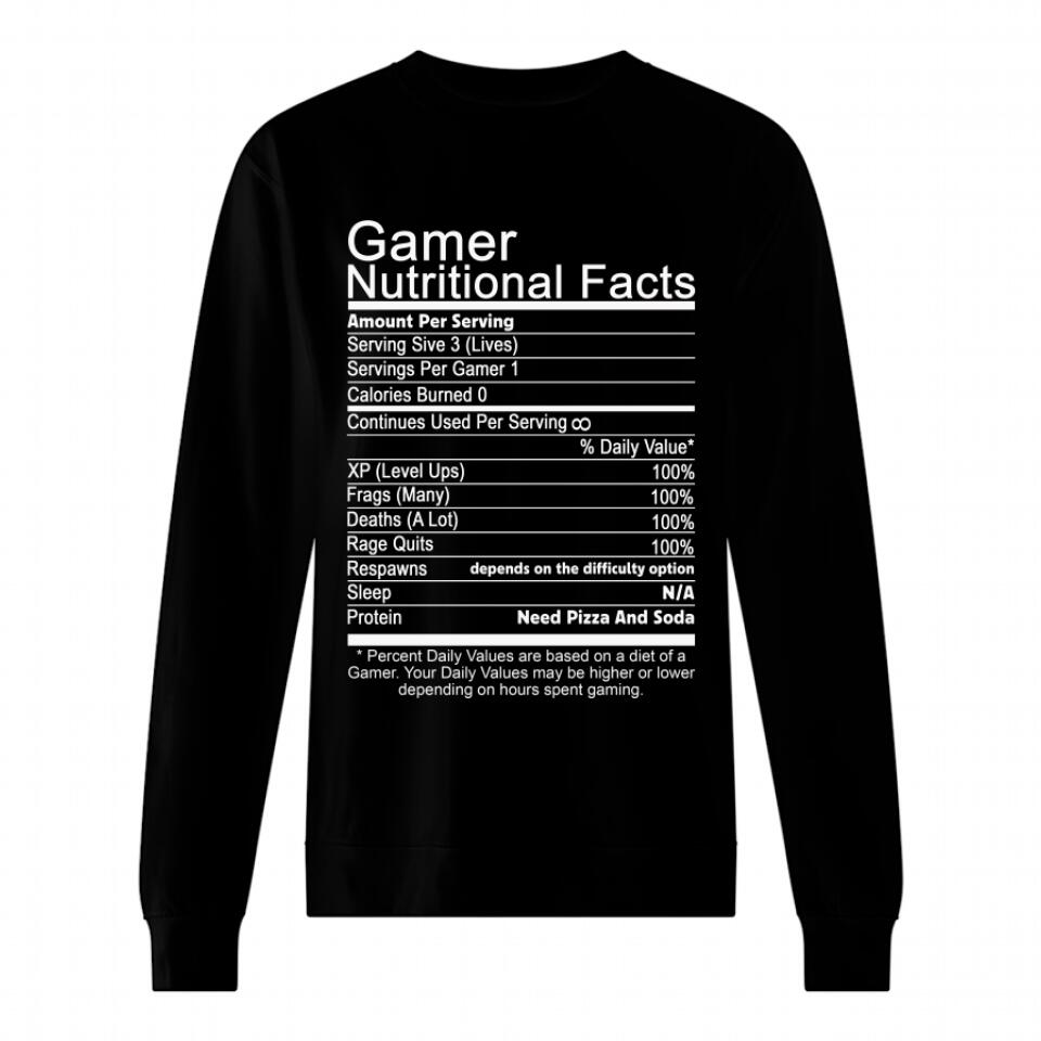 Gamer Nutritional Facts