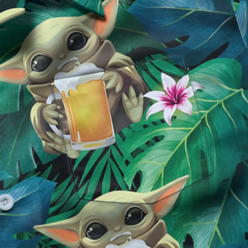Star Wars Yoda With Beer 3D HAWAII SHIRT