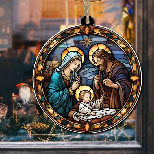 Nativity Suncatcher Ornament