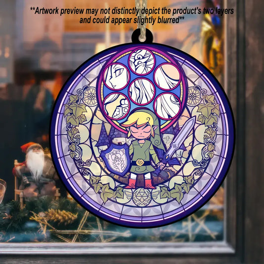 2 Layered Legend Of Zelda Suncatcher - Mica Backing and Wooden Front