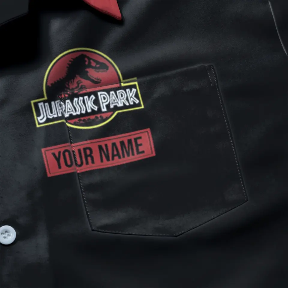 Jurassic Park Men's Logo Custom Name Hawaiin Shirt