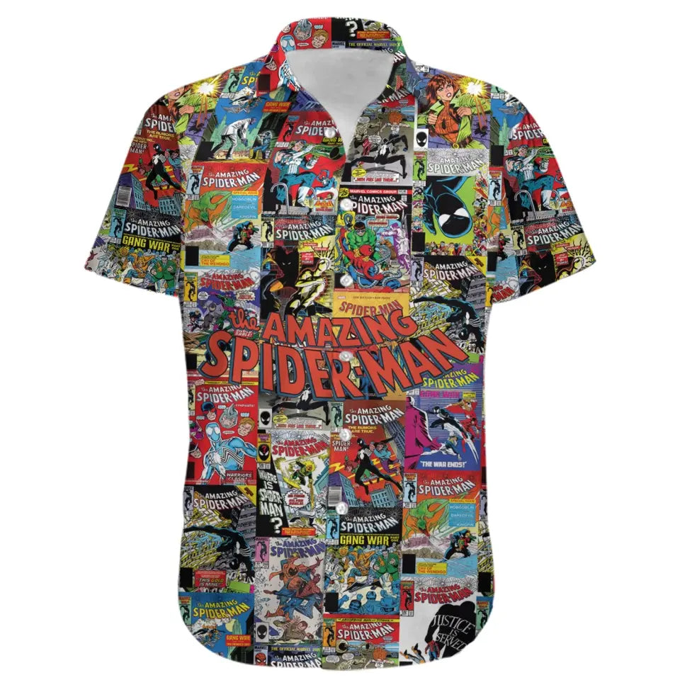 Spider Man comic Characters Hawaiin Shirt