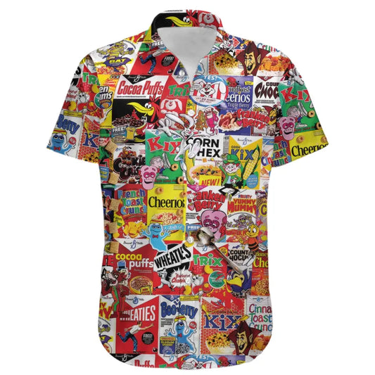 Cereal boxes Hawaiian shirt