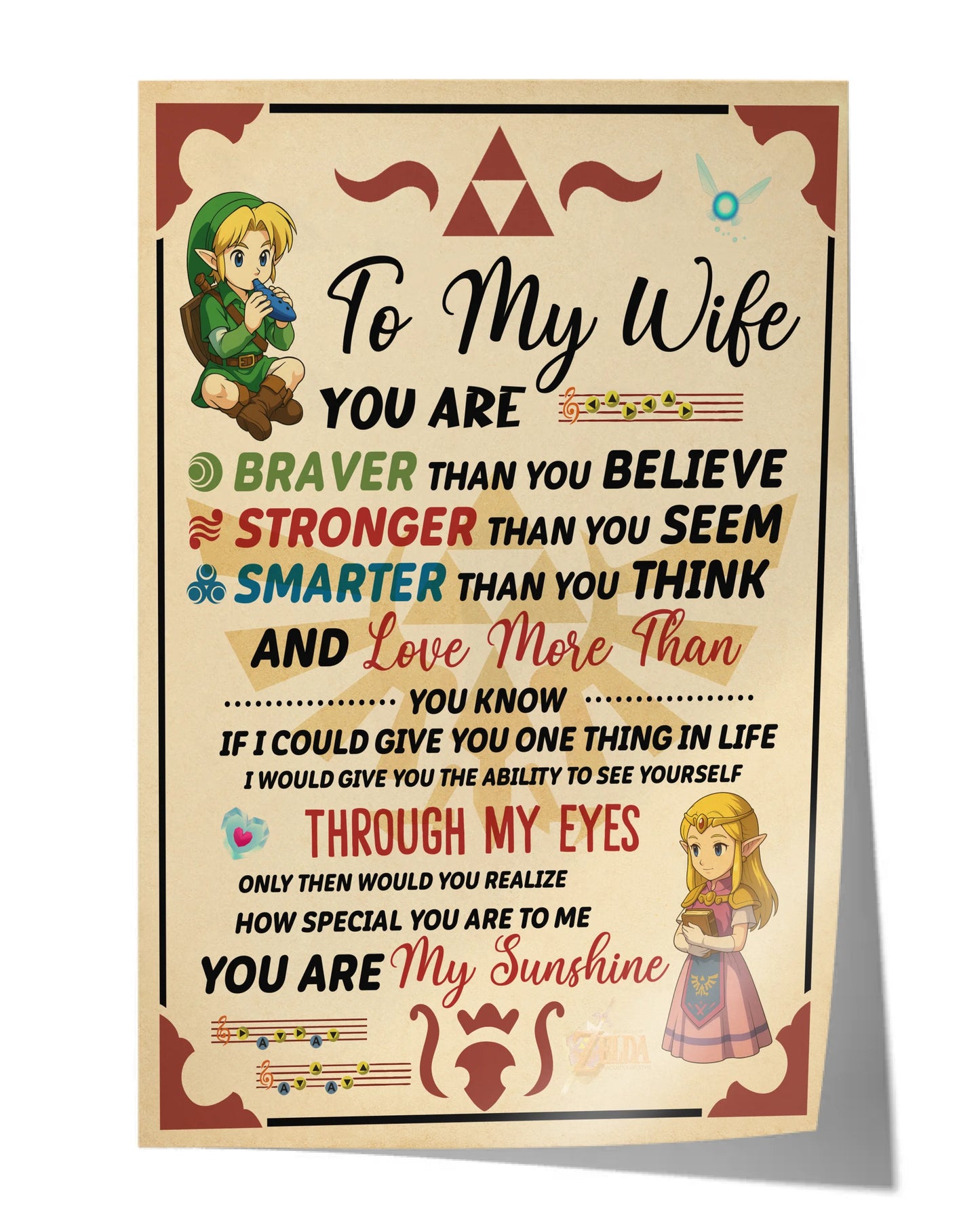 To My Wife Zelda Blanket – Brave/Wisdom/Strength Love Quote Gift