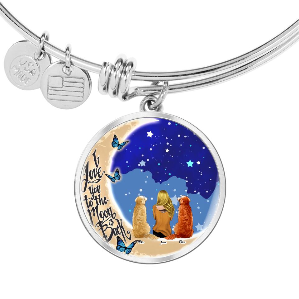 Custom Personalized Memorial Pet Jewelry - Best Gift For Dog/Cat Lover - I Love You To The Moon & Back
