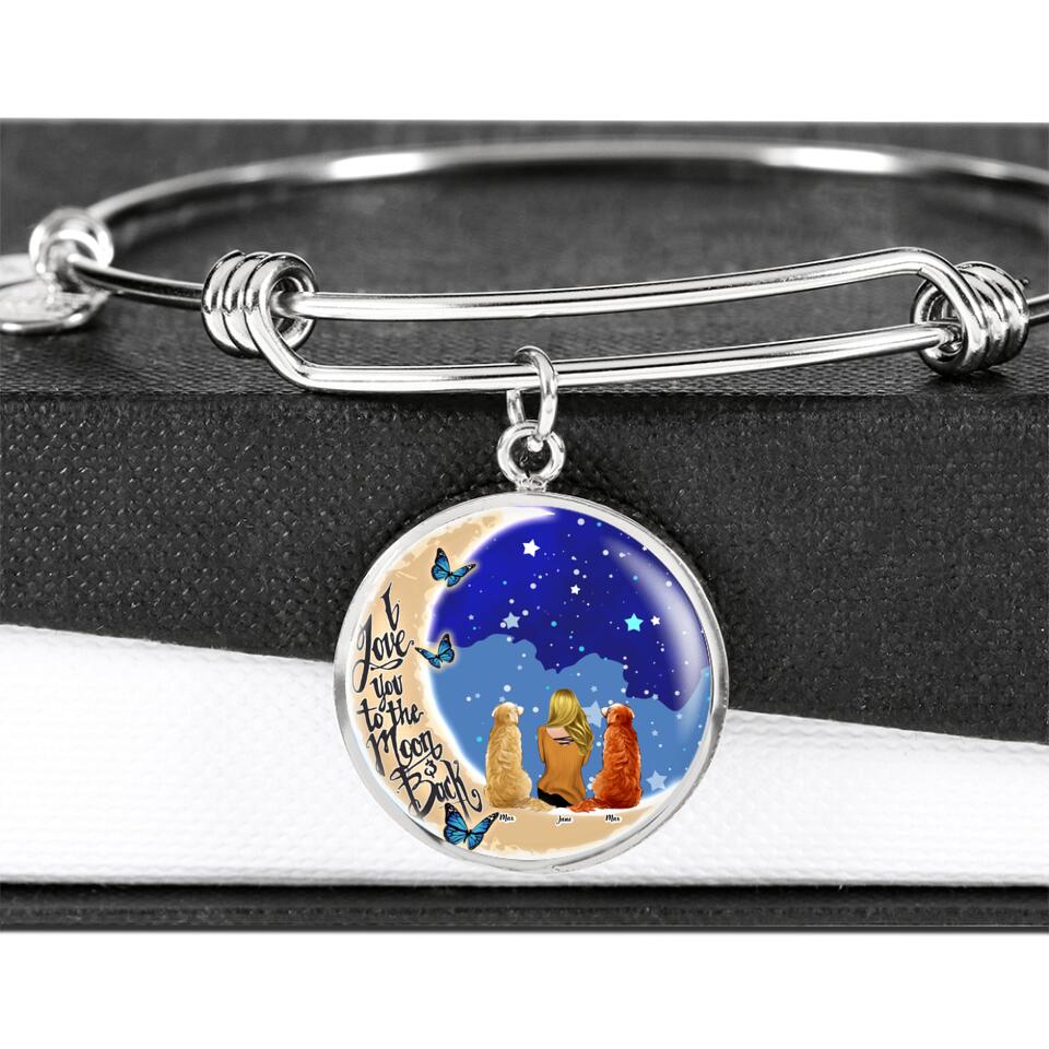 Custom Personalized Memorial Pet Jewelry - Best Gift For Dog/Cat Lover - I Love You To The Moon & Back